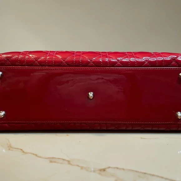 Lady Dior in Cherry Red with Signature Cannage Stitching - Picture 6 of 15